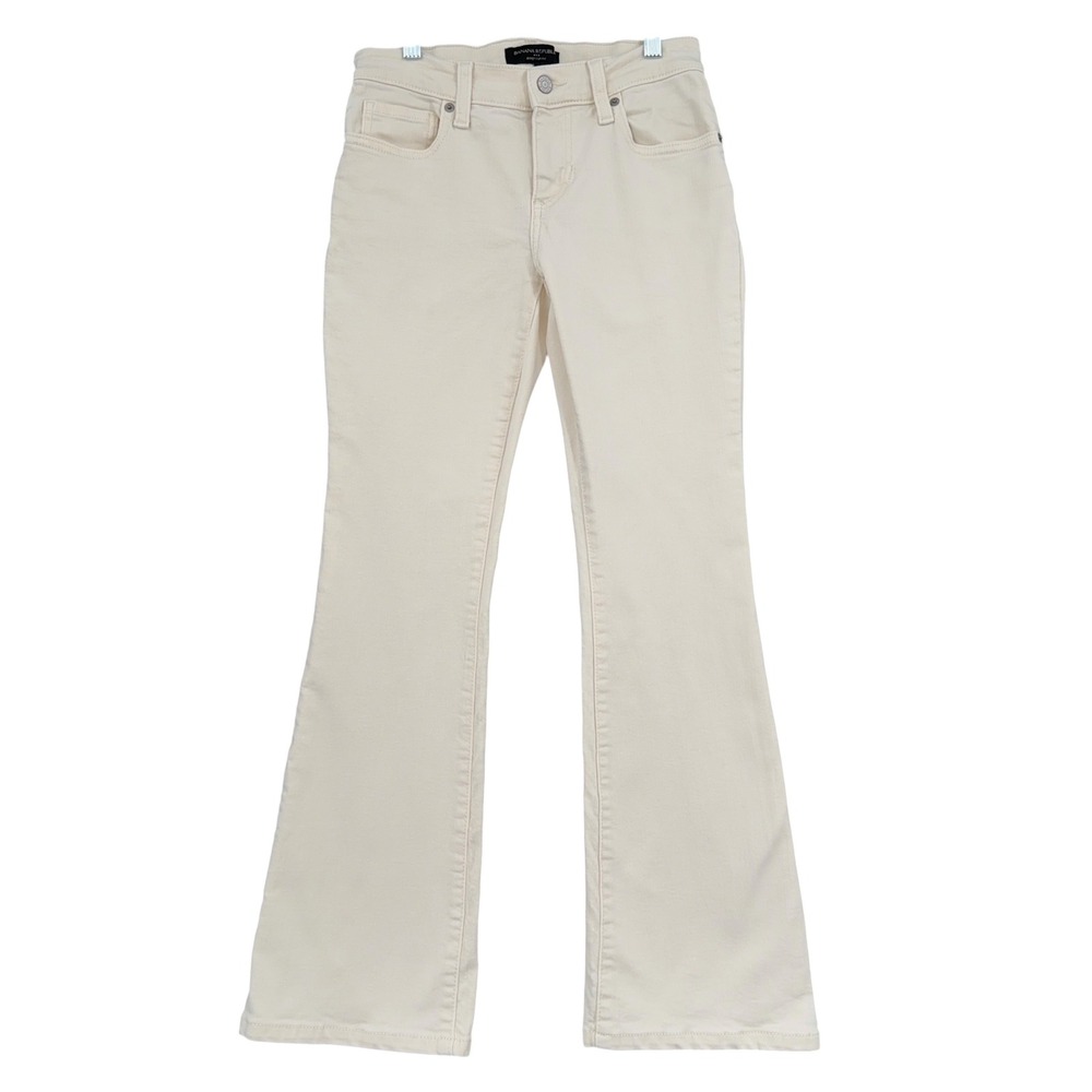Banana Republic Bootcut Pants Women 25/0 Petite Cotton Blend Cream